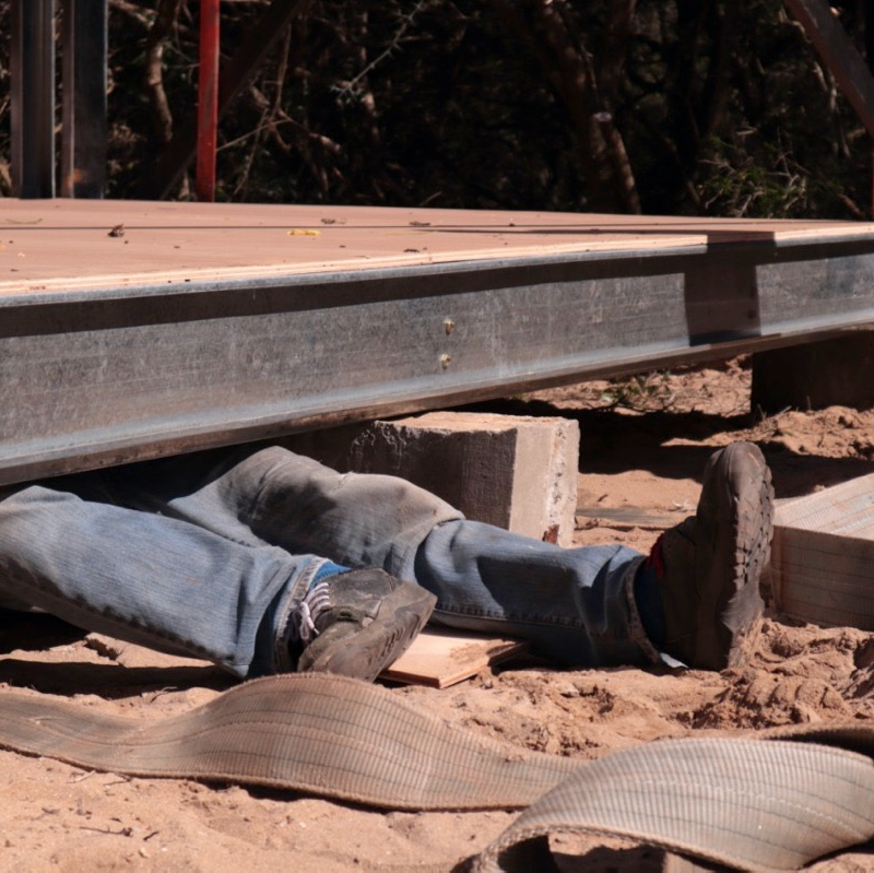 Fotografía del proceso de construcción de las viviendas